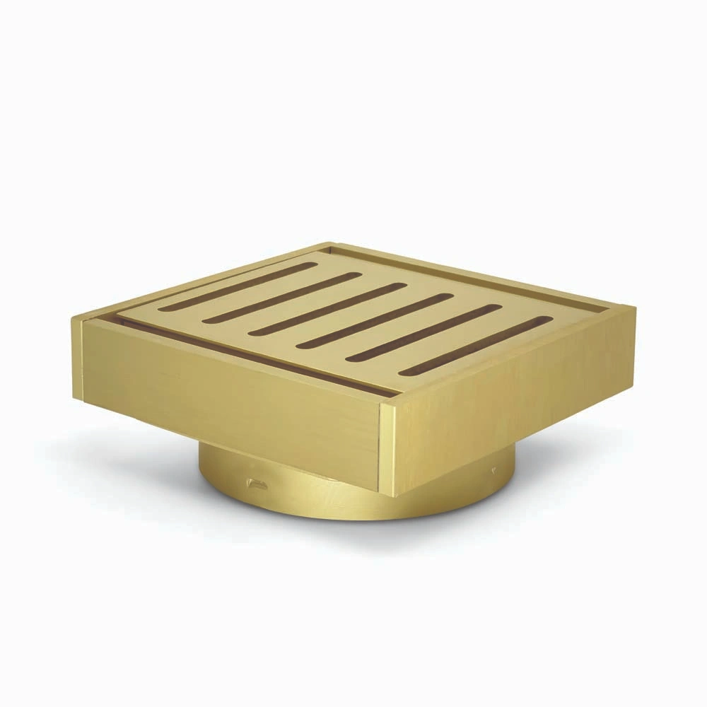 100*100*21mm Brushed Gold Ezy Flow Guard Floor Waste