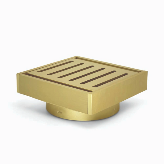 100*100*21mm Brushed Gold Ezy Flow Guard Floor Waste