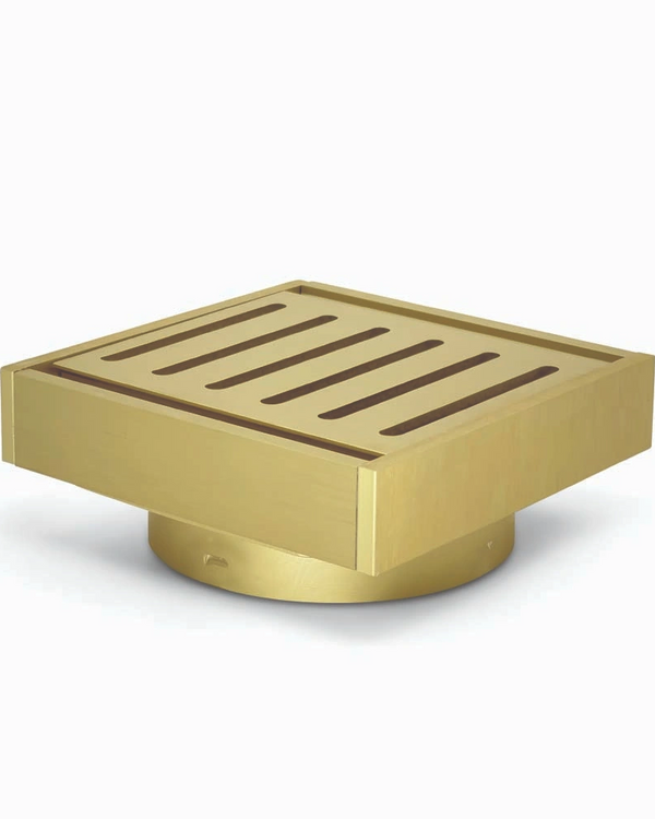 100*100*21mm Brushed Gold Ezy Flow Guard Floor Waste