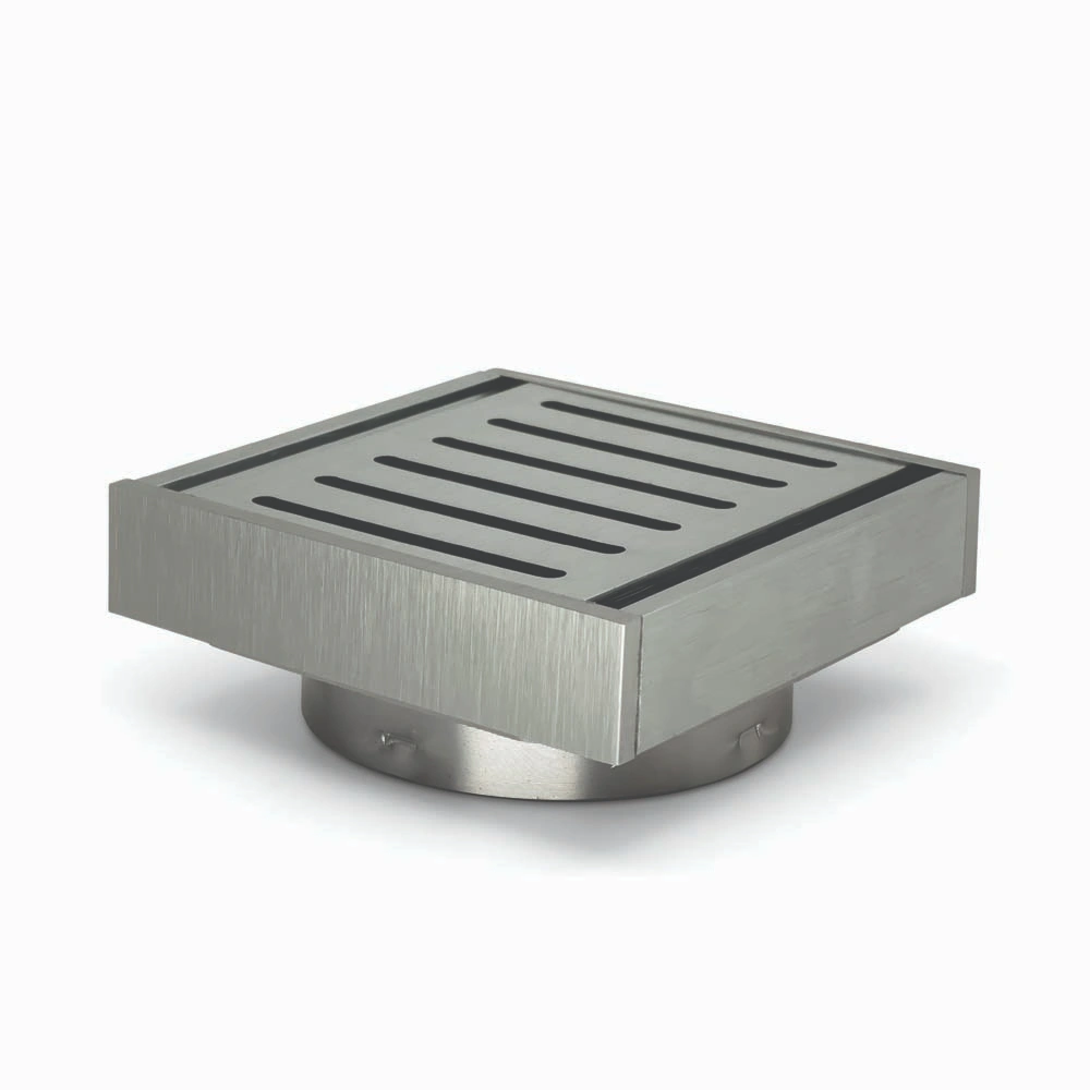 100*100*21mm Brushed Silver Ezy Flow Guard Floor Waste