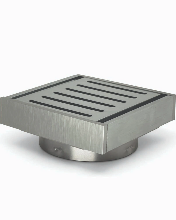 100*100*21mm Brushed Silver Ezy Flow Guard Floor Waste