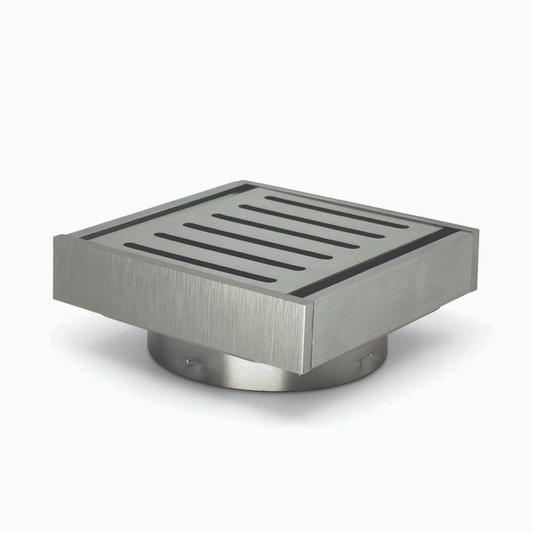 100*100*21mm Brushed Silver Ezy Flow Guard Floor Waste