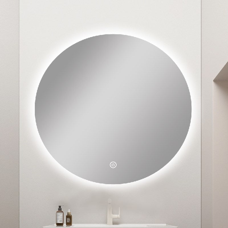 600mm Carysil Round 3 Color Lighting Backlit LED Mirror Touch Sensor Switch Defogger Pad Wall Mounted