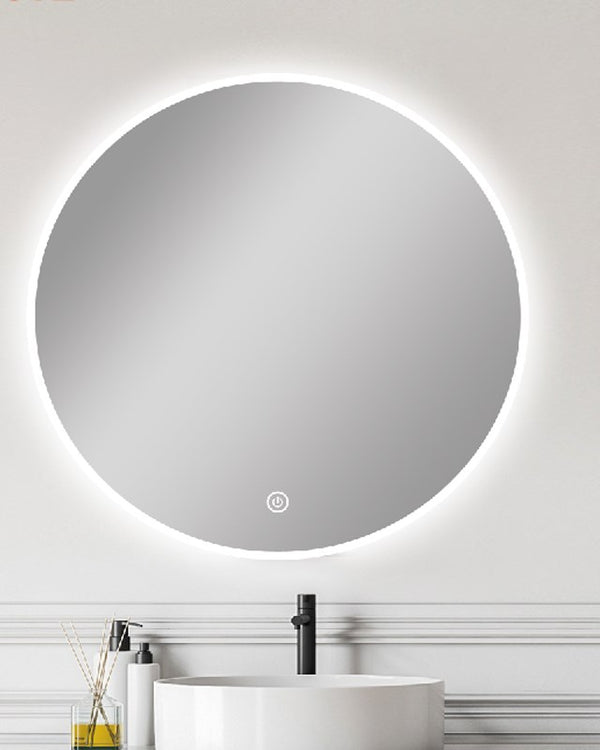 750mm Carysil Round 3 Color Lighting Frontlit LED Mirror Touch Sensor Switch Defogger Pad