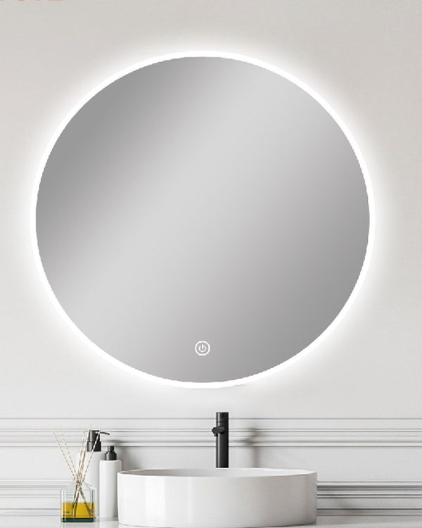 900mm Carysil Round 3 Color Lighting Backlit LED Mirror Touch Sensor Switch Defogger Pad