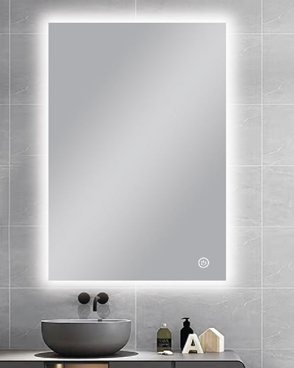 600*750mm Carysil Sharpe Edged 3 Color Lighting Backlit LED Mirror Touch Sensor Switch Defogger Pad