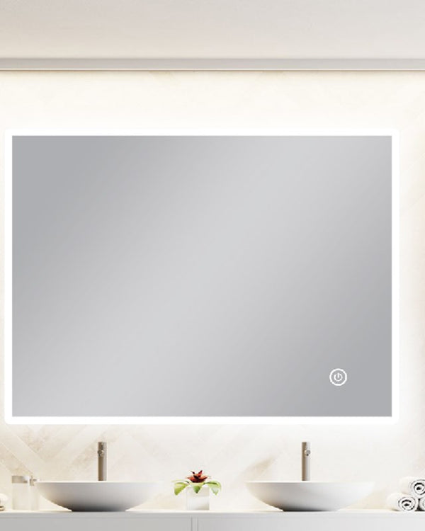 900*750mm Carysil Square Round Edged 3 Color Lighting Frontlit LED Mirror Touch Sensor Switch Defogger Pad