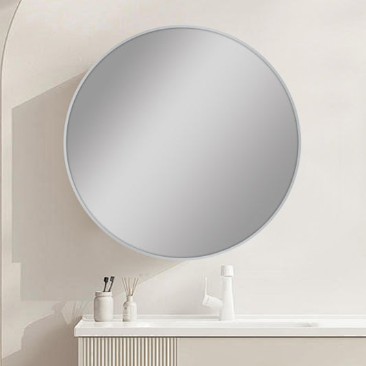 600mm Carysil Round Brushed Nickel Framed Mirror