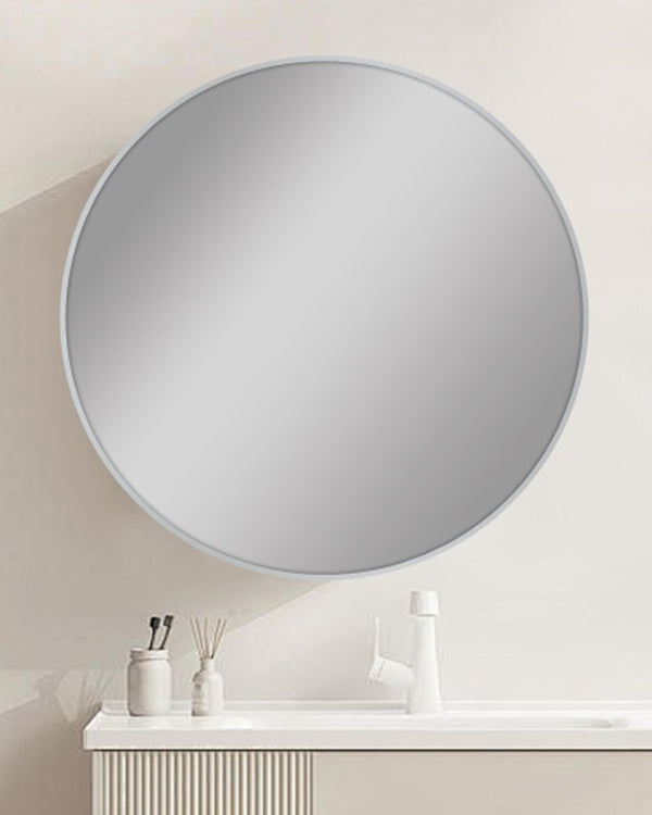 600mm Carysil Round Brushed Nickel Framed Mirror