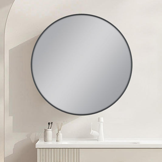 800mm Carysil Round Gun Metal Grey Framed Mirror