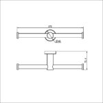 MECCA DOUBLE TOILET ROLL HOLDER BRUSHED GOLD