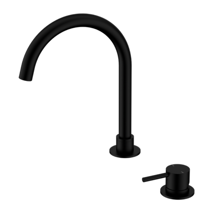 MECCA HOB BASIN MIXER ROUND SWIVEL SPOUT MATTE BLACK