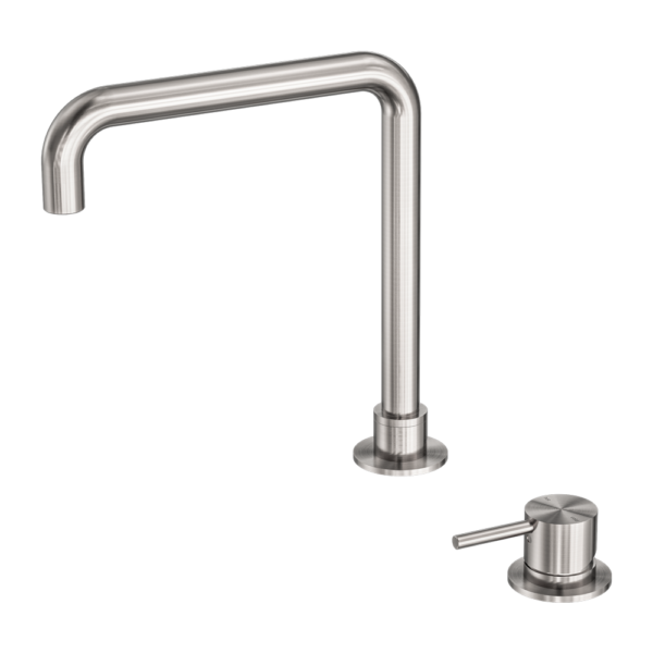 MECCA HOB BASIN MIXER SQUARE SWIVEL SPOUT BRUSHED NICKEL