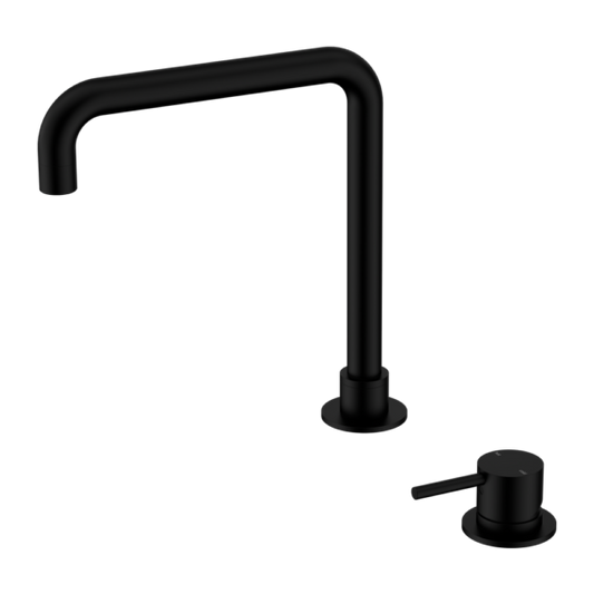 MECCA HOB BASIN MIXER SQUARE SWIVEL SPOUT MATTE BLACK