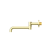 MECCA WALL MOUNTED SWIVEL BASIN/BATH SPOUT ONLY 225MM BRUSHED GOLD