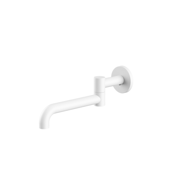 MECCA WALL MOUNTED SWIVEL BASIN/BATH SPOUT ONLY 225MM MATTE WHITE