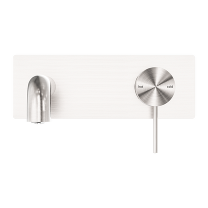 MECCA WALL BASIN/BATH MIXER 185MM BRUSHED NICKEL