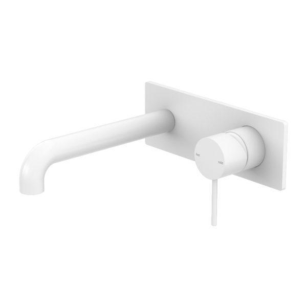 MECCA WALL BASIN/BATH MIXER 230MM MATTE WHITE