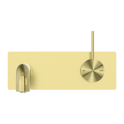 MECCA WALL BASIN/BATH MIXER HANDLE UP 260MM BRUSHED GOLD