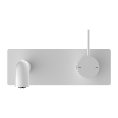 MECCA WALL BASIN/BATH MIXER HANDLE UP 160MM MATTE WHITE