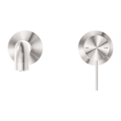 MECCA WALL BASIN/BATH MIXER SEPARETE BACK PLATE 230MM BRUSHED NICKEL