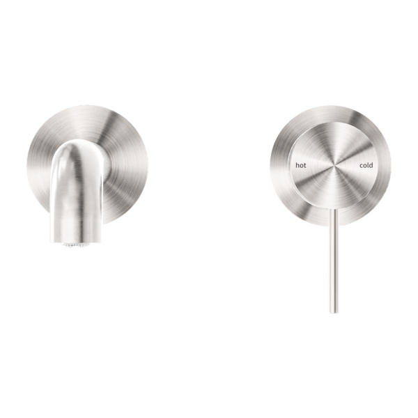 MECCA WALL BASIN/BATH MIXER SEPARATE BACK PLATE 120MM BRUSHED NICKEL