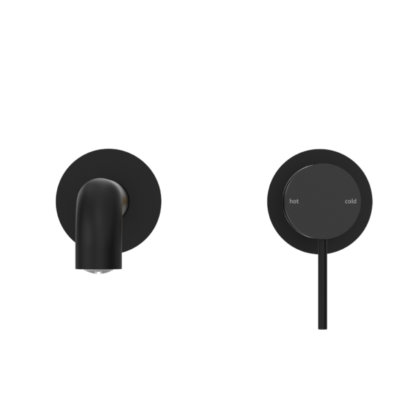 MECCA WALL BASIN/BATH MIXER SEPARATE BACK PLATE 120MM MATTE BLACK
