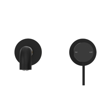 MECCA WALL BASIN/BATH MIXER SEPARATE BACK PLATE 120MM MATTE BLACK