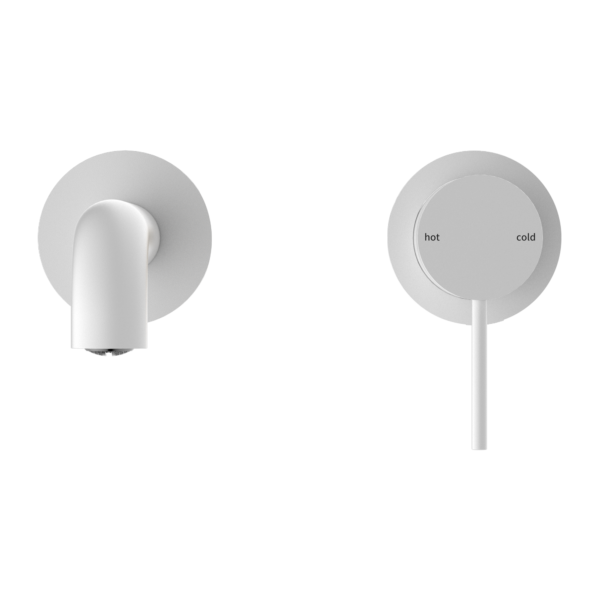 MECCA WALL BASIN/BATH MIXER SEPARETE BACK PLATE 230MM MATTE WHITE