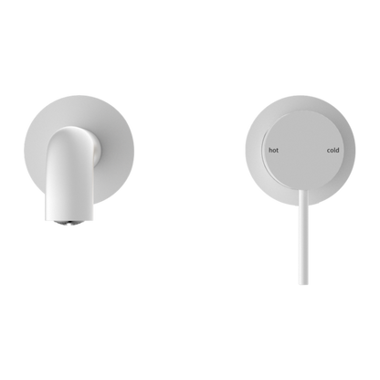 MECCA WALL BASIN/BATH MIXER SEPARETE BACK PLATE 230MM MATTE WHITE