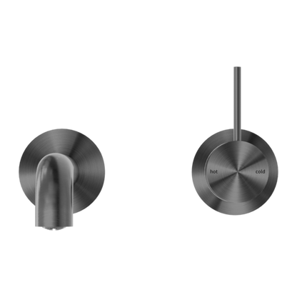 MECCA WALL BASIN/BATH MIXER SEPARATE BACK PLATE HANDLE UP 260MM GUN METAL