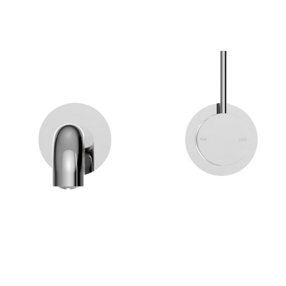 MECCA WALL BASIN/BATH MIXER SEPARATE BACK PLATE HANDLE UP 260MM CHROME