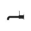 MECCA WALL BASIN/BATH MIXER SEPARETE BACK PLATE HANDLE UP 230MM MATTE BLACK