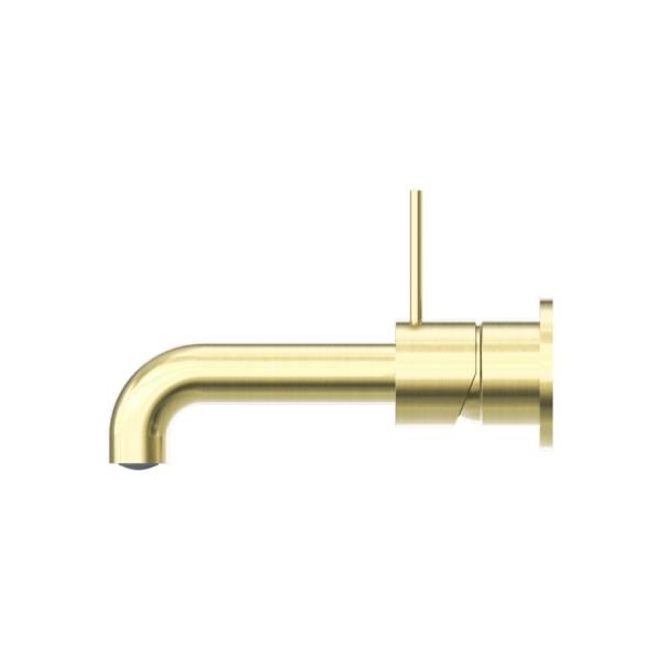 MECCA WALL BASIN/BATH MIXER SEPARETE BACK PLATE HANDLE UP 160MM BRUSHED GOLD