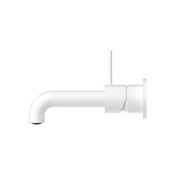 MECCA WALL BASIN/BATH MIXER SEPARATE BACK PLATE HANDLE UP 260MM MATTE WHITE