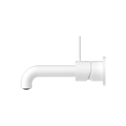 MECCA WALL BASIN/BATH MIXER SEPARATE BACK PLATE HANDLE UP 260MM MATTE WHITE