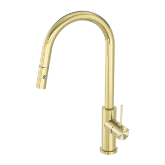 MECCA PULL OUT SINK MIXER WITH VEGIE SPRAY FUNCTION BRUSHED GOLD