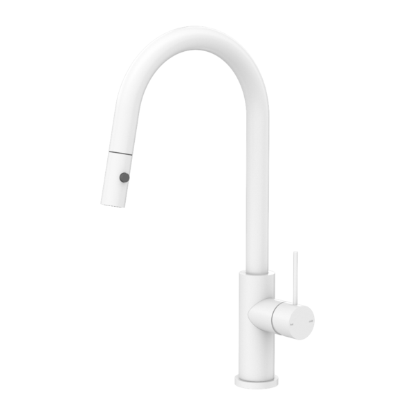 MECCA PULL OUT SINK MIXER WITH VEGIE SPRAY FUNCTION MATTE WHITE