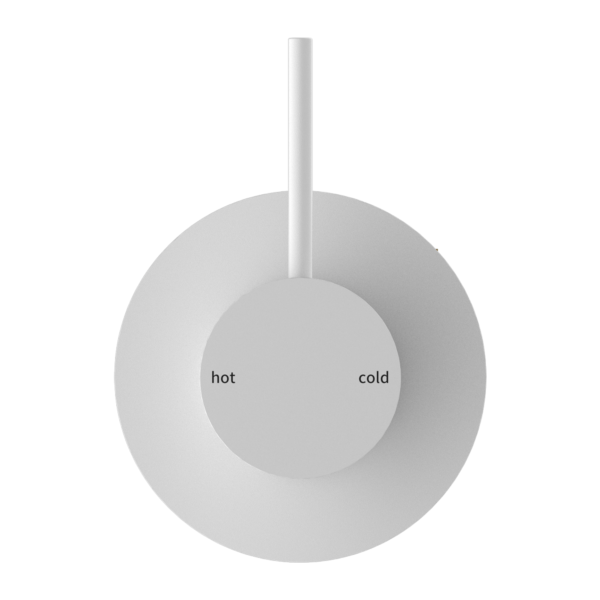 MECCA SHOWER MIXER HANDLE UP 80MM PLATE MATTE WHITE