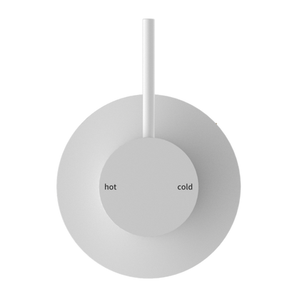 MECCA SHOWER MIXER HANDLE UP 80MM PLATE MATTE WHITE