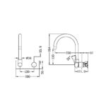 MECCA WALL BASIN/BATH MIXER SWIVEL SPOUT HANDLE UP MATTE WHITE