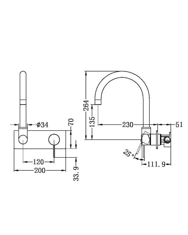 MECCA WALL BASIN/BATH MIXER SWIVEL SPOUT MATTE WHITE