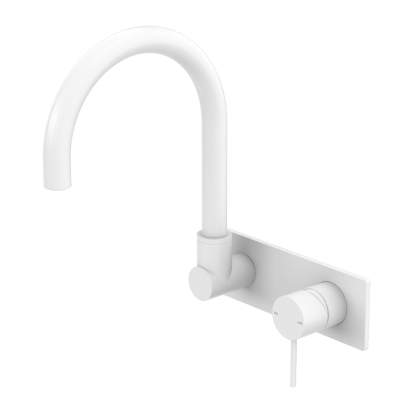MECCA WALL BASIN/BATH MIXER SWIVEL SPOUT MATTE WHITE
