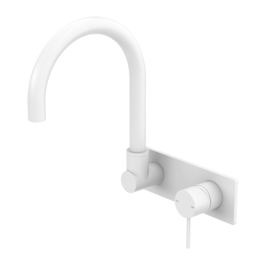 MECCA WALL BASIN/BATH MIXER SWIVEL SPOUT MATTE WHITE
