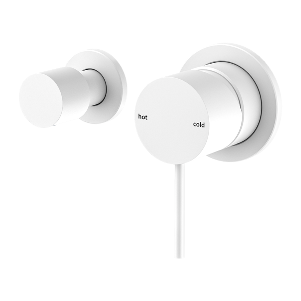 MECCA SHOWER MIXER WITH HORIZONTAL 2 WAY DIVERTOR MATTE WHITE