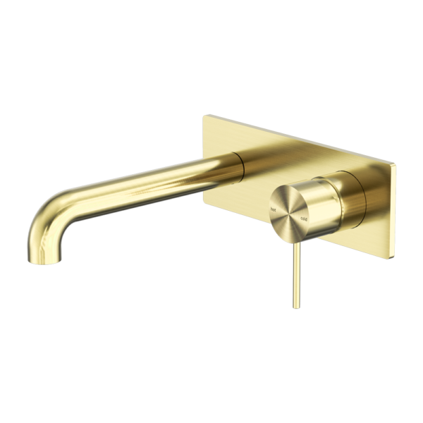MECCA WALL BASIN/BATH MIXER 120MM BRUSHED GOLD