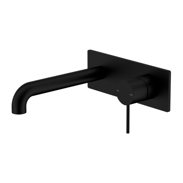 MECCA WALL BASIN/BATH MIXER 185MM MATTE BLACK