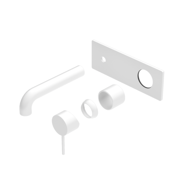 MECCA WALL BASIN/BATH MIXER 230MM TRIM KITS ONLY MATTE WHITE