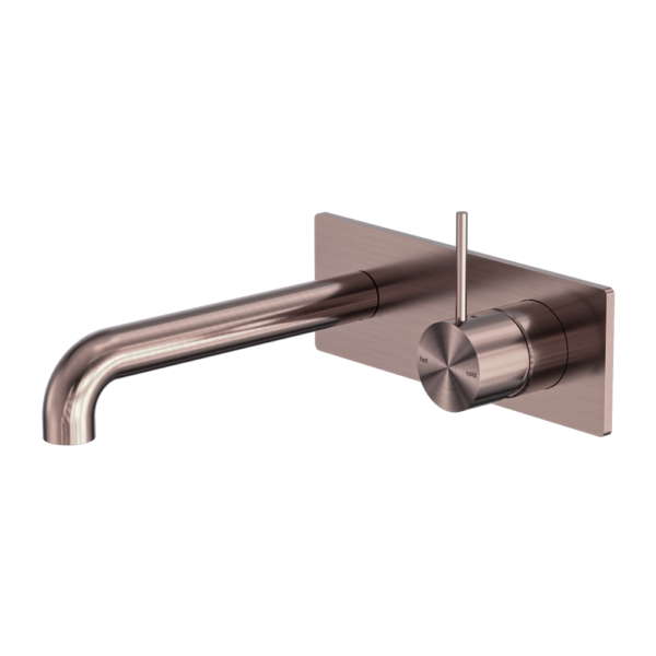 MECCA WALL BASIN/BATH MIXER HANDLE UP 185MM BRUSHED BRONZE