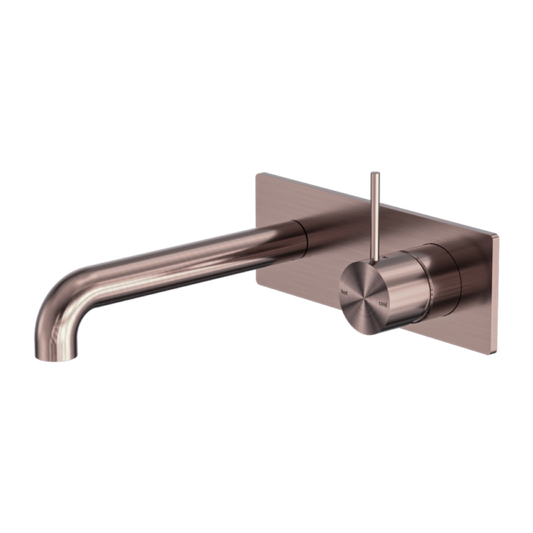 MECCA WALL BASIN/BATH MIXER HANDLE UP 185MM BRUSHED BRONZE